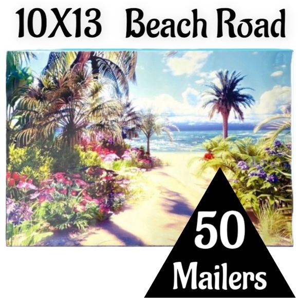 50 10X13 Poly Mailers Road to the Beach, Shipping Envelopes PRICE IS FIRM - Picture 3 of 7